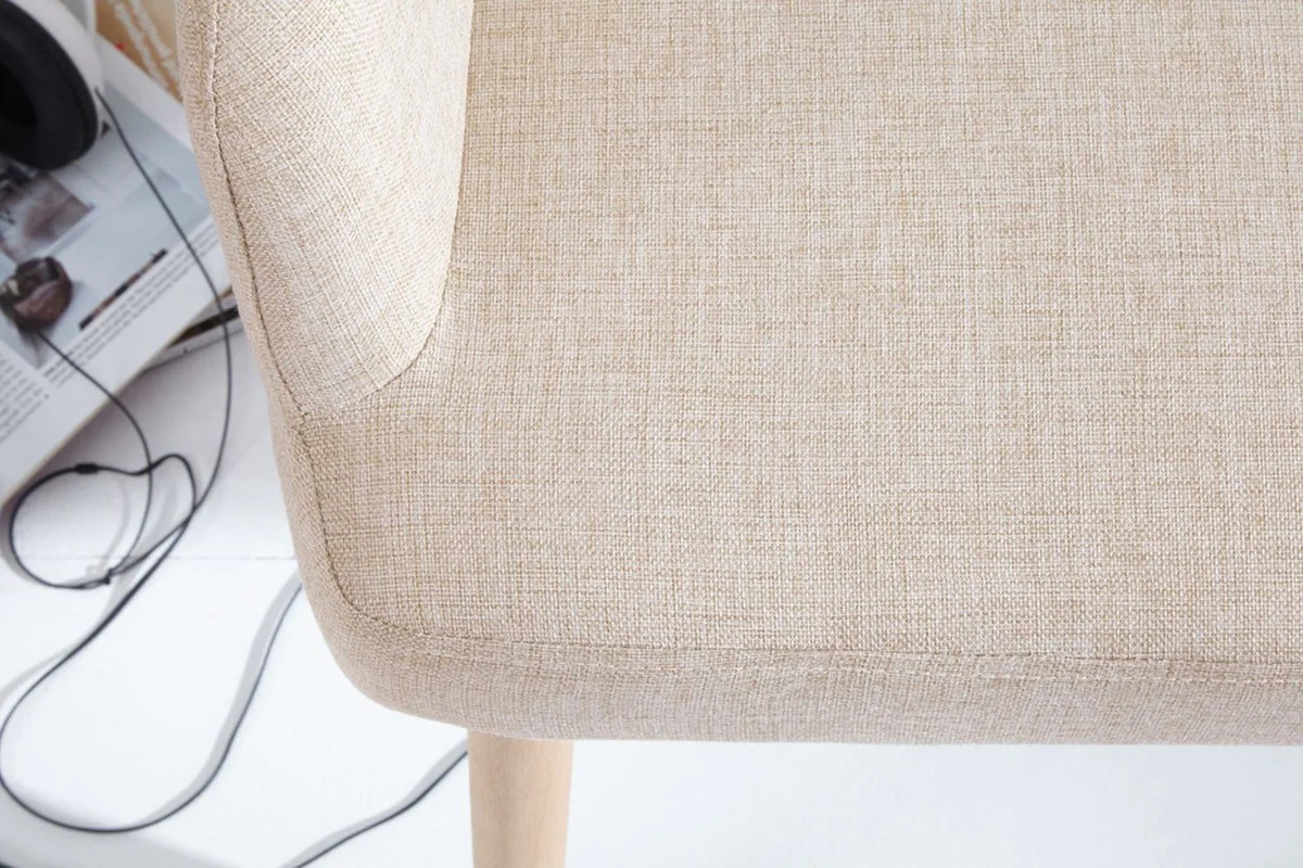 Sitzbank Naturfarben 116 cm - Gepolsterte Massivholz Bank