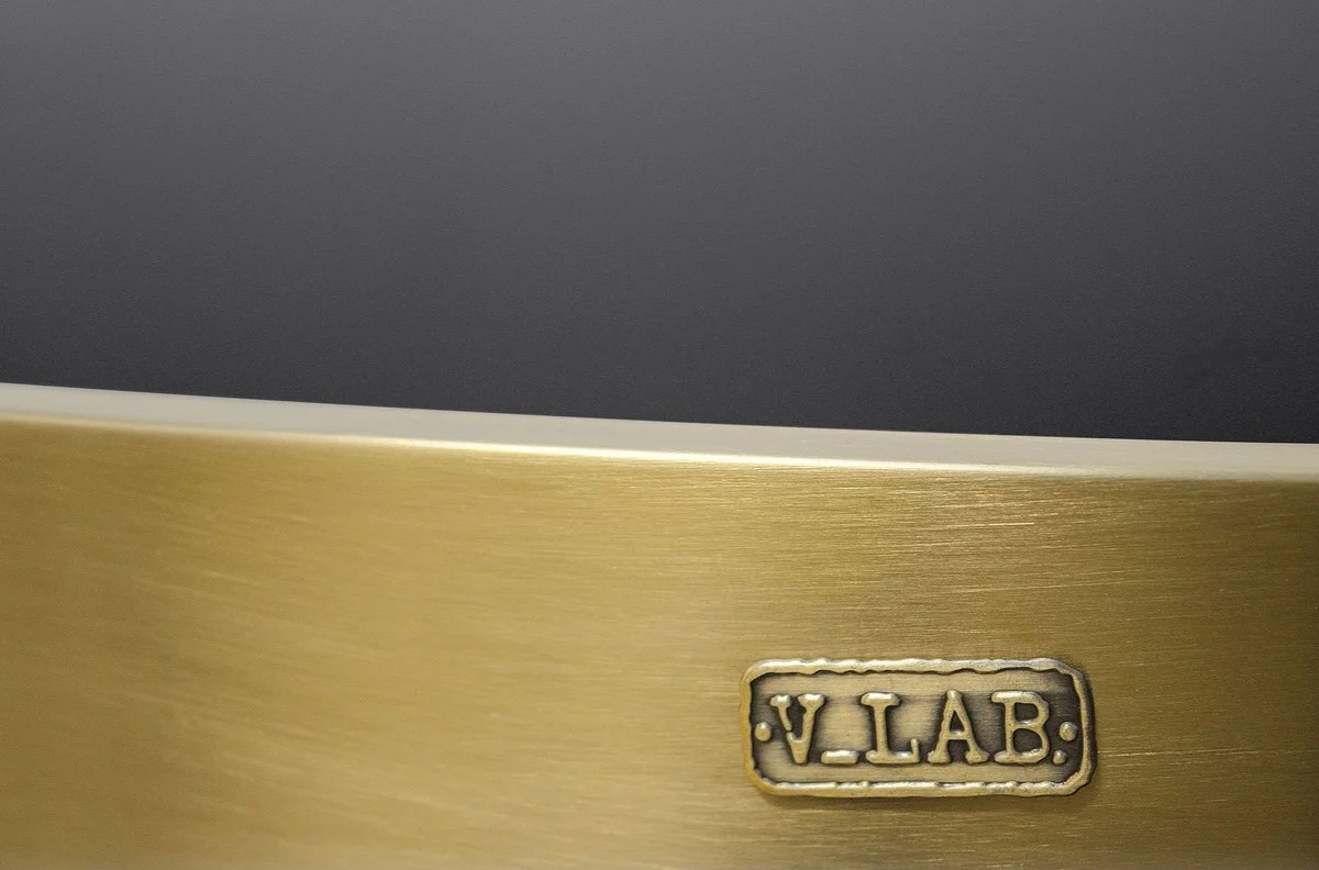 Luxus Esstisch Schwarz / Gold 120 x H. 76 cm - Designer Esszimmermöbel