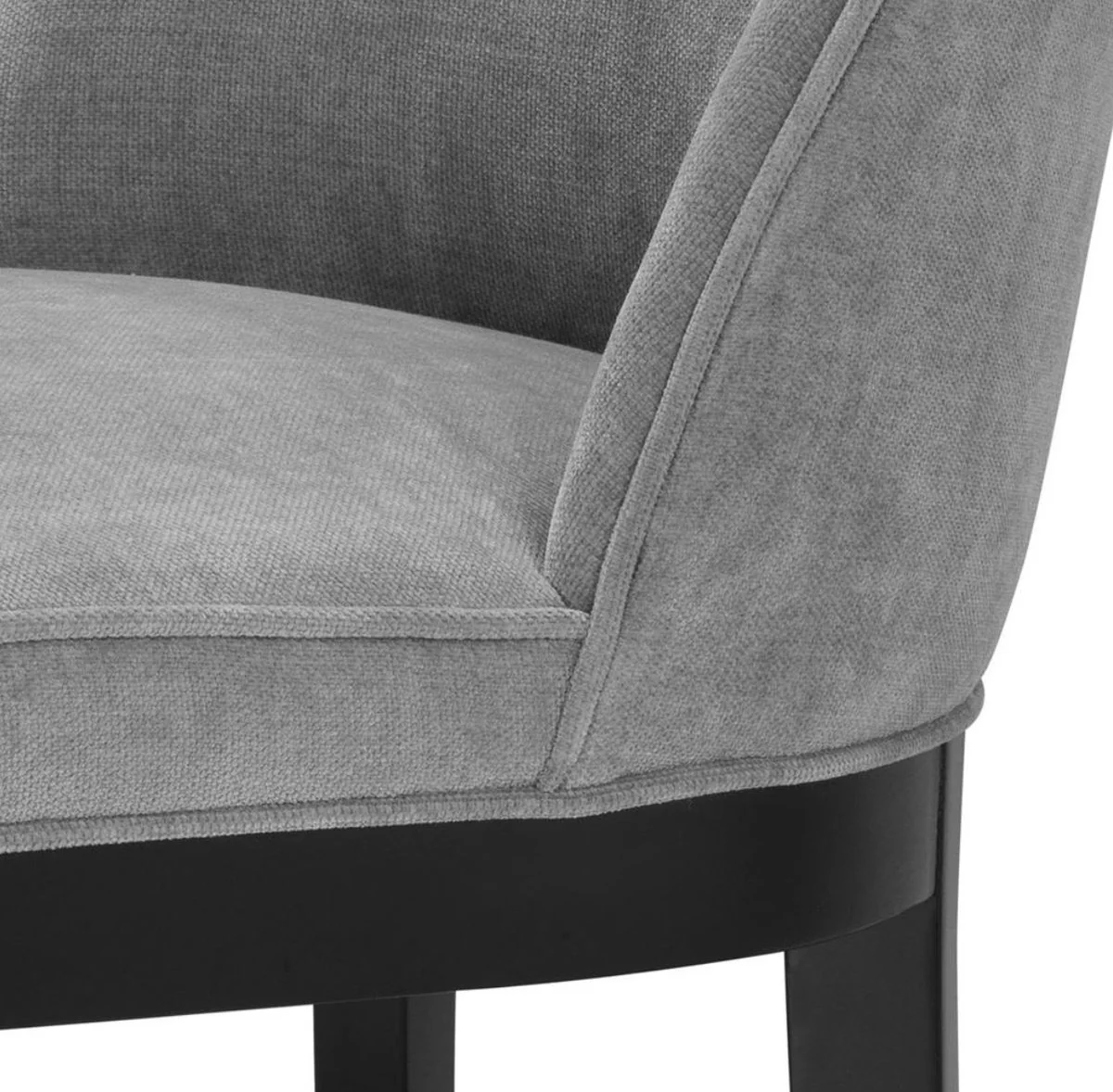 Luxus Esszimmerstuhl Grau / Schwarz 55 x 61 x H. 84 cm - Luxus Möbel