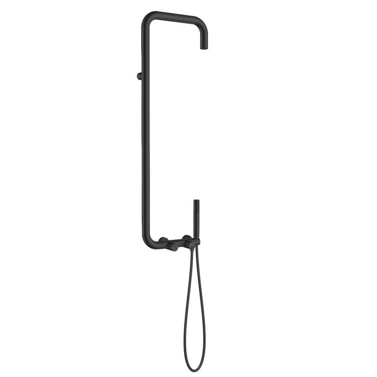 Luxus Duschgarnitur mit Überkopfbrause und Handbrause Schwarz H. 122,7 cm