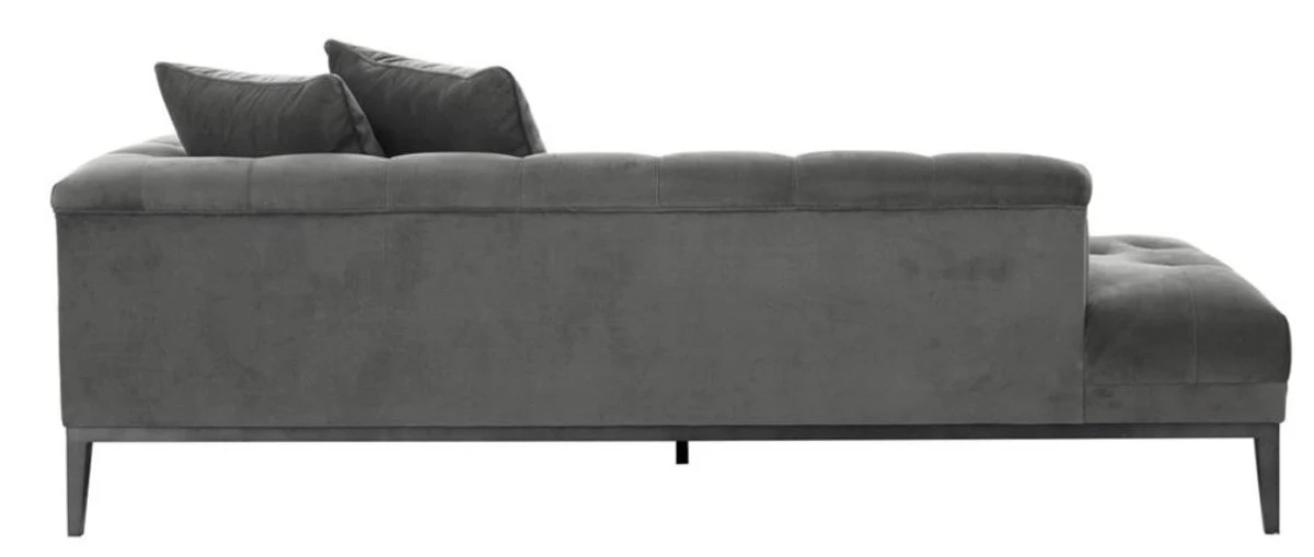Luxus Sofa Dunkelgrau Rechtsseitig 220 x 96 x H. 66 cm - Hotel Möbel