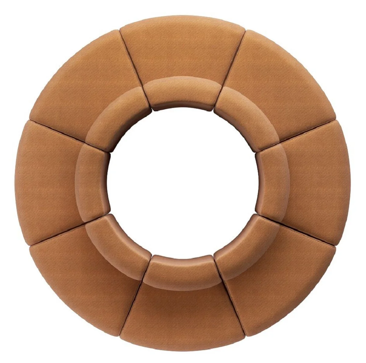 Luxus Sofa Braun Ø 340 x H. 72 cm - Rundes Modulares Sofa - Luxus Möbel