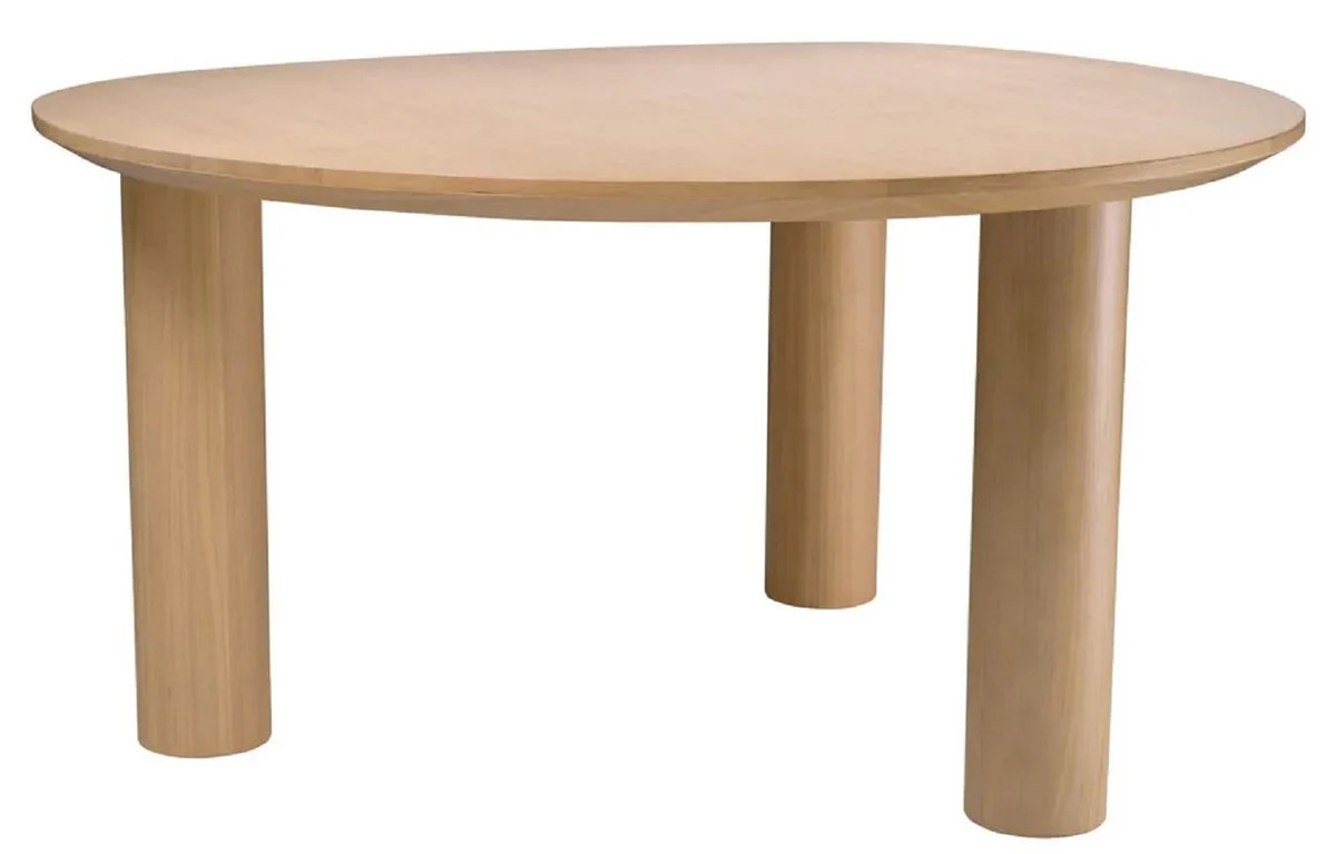 Luxus Esstisch Naturfarben 149 x 128,5 x H. 77 cm - Massivholz Küchentisch - Esszimmer Möbel - Küchen Möbel - Luxus Möbel - Luxus Einrichtung