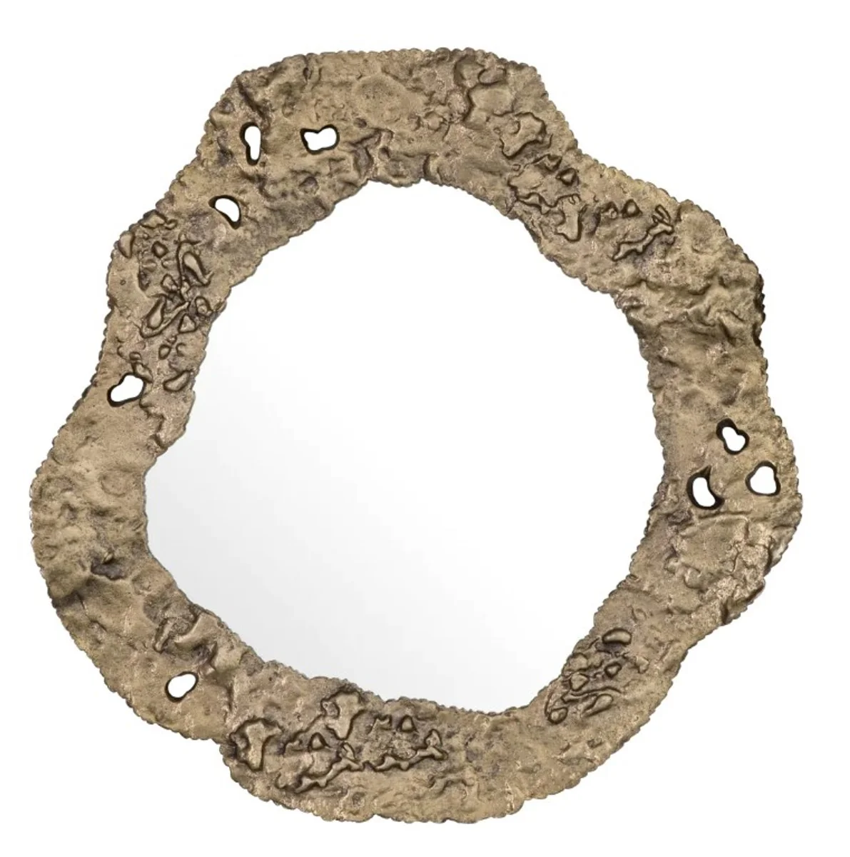 Luxus Spiegel in Antik Messing finish - Luxus Wohnzimmer Spiegel 2 Stück Spiegel