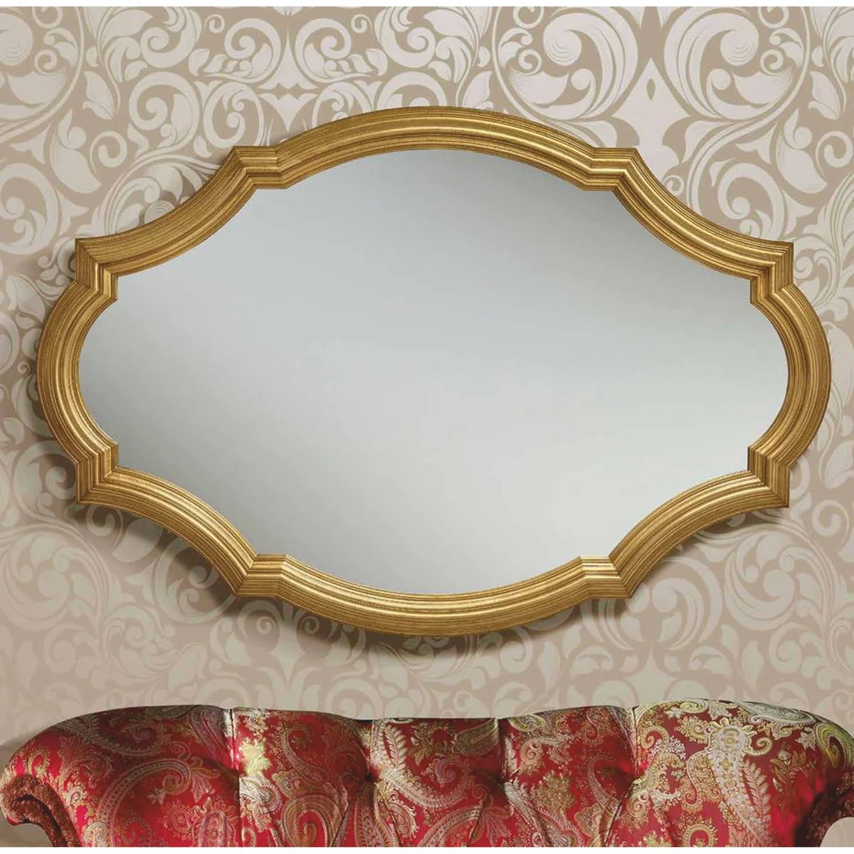 Luxus Barock Spiegel Gold 150 cm - Barock Möbel - Made in Italy