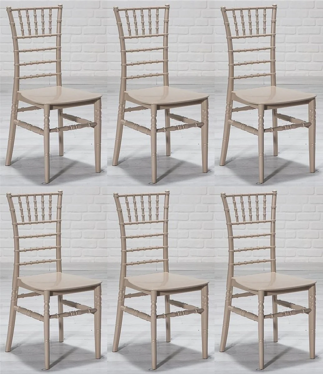 Designer Acryl Stuhl Set Cappuccino 40 x 46 x H. 92,5 cm - Esszimmerstühle - Acryl Esszimmer Möbel