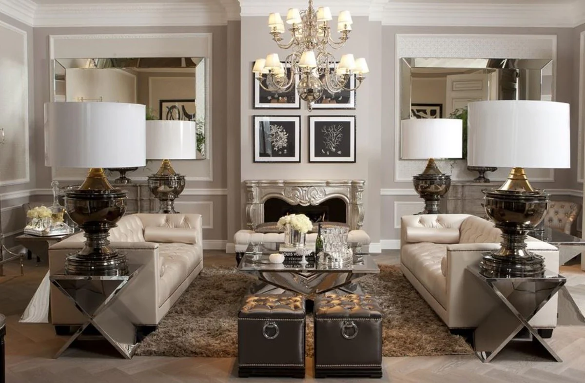 Designer Sofa Sandfarbig 230 x 85 x H. 72 cm - Luxus Hotel Kollektion