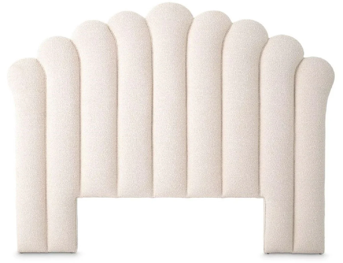 Luxus Bett-Kopfteil Creme 233 x 15 x H. 179 cm - Schlafzimmer Möbel - Hotel Möbel - Luxus Möbel - Schlafzimmer Einrichtung - Hotel Einrichtung - Luxus Einrichtung