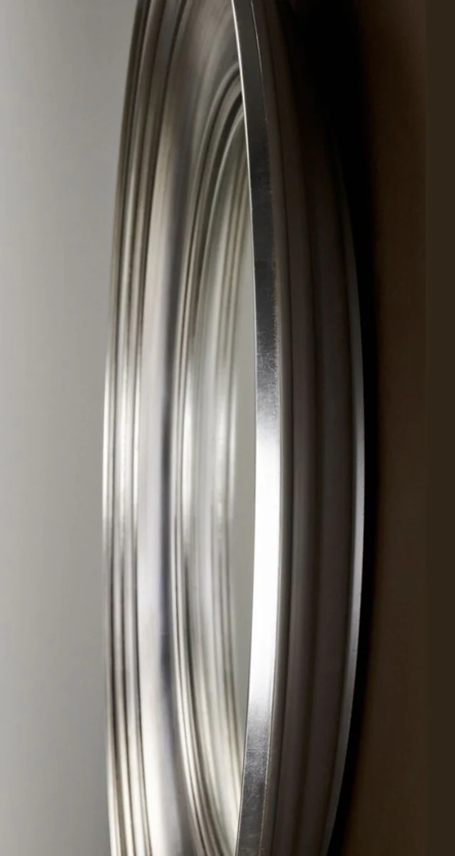 Luxus Wohnzimmer Spiegel Silber Ø 102 cm - Wohnzimmer Wandspiegel