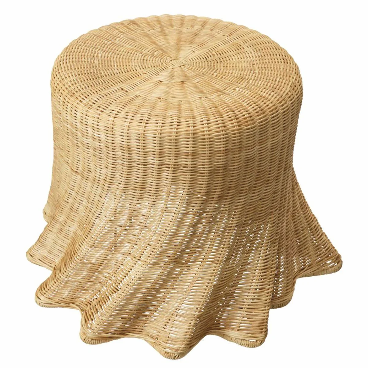 Luxus Rattan Beistelltisch Naturfarben H. 46 cm - Luxus Möbel