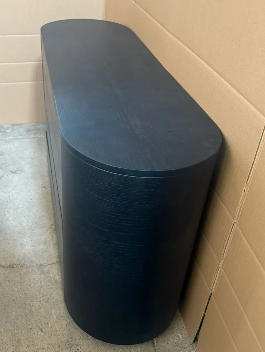 Luxus Kommode mit 4 Schubladen Schwarz 140 cm - Luxus Möbel