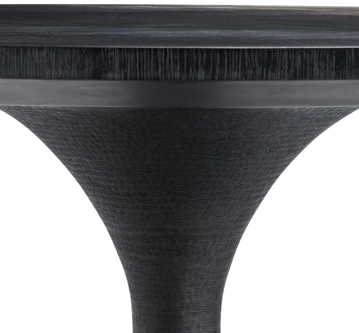 Luxus Esstisch Schwarz Ø 140 x H. 76 cm - Runder Küchentisch - Luxus Esszimmer Möbel