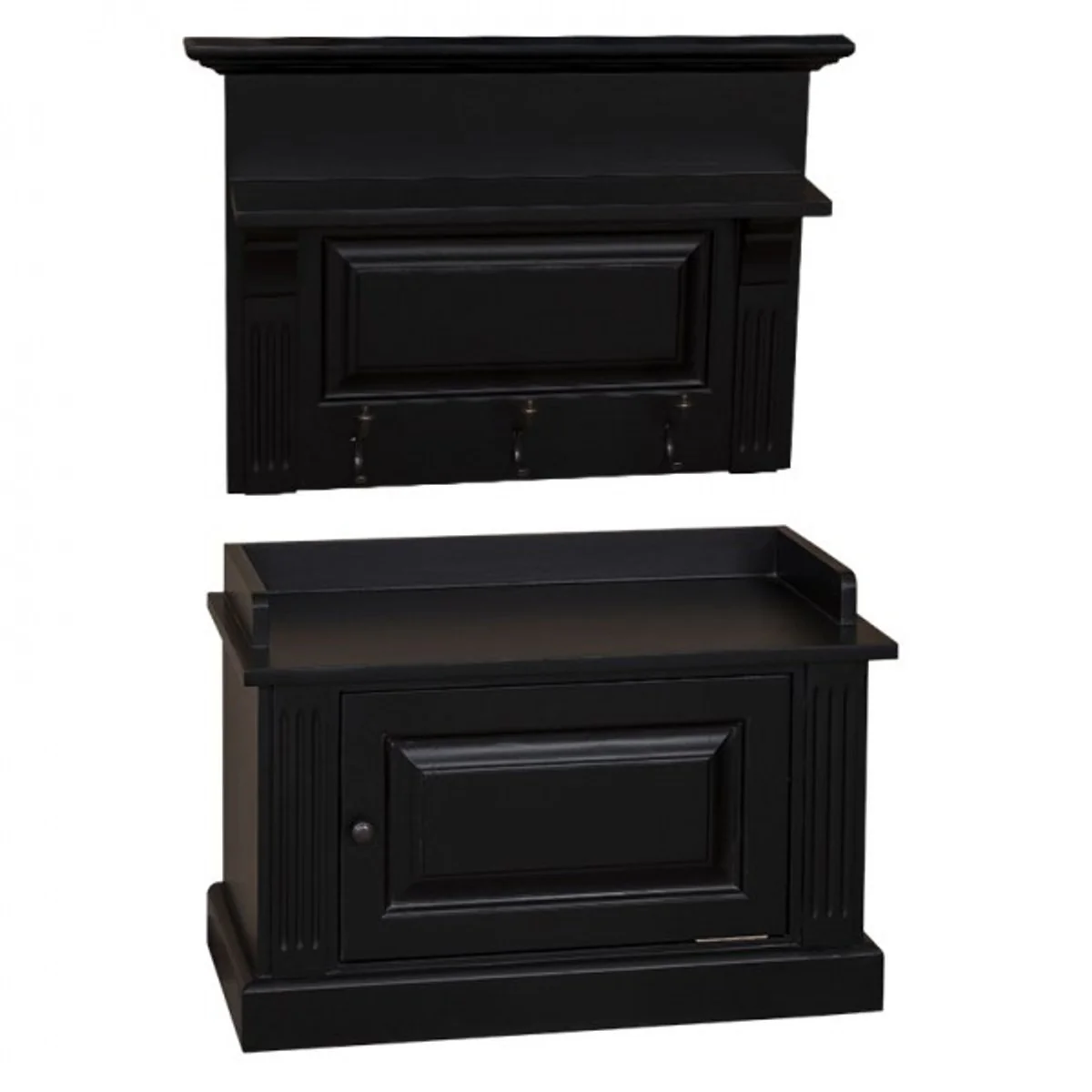 Jugendstil Garderoben Schrank 2-teilig mit Schrankfach - Landhaus Stil Garderobe