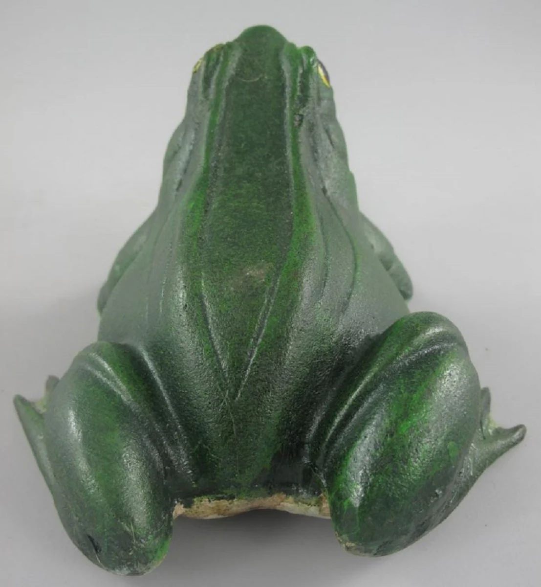 Deko Skulptur Frosch Grün 18 x 16 x H. 11 cm - Dekorative Metall Figur - Garten Skulptur - Terassen Skulptur - Garten & Terassen Deko Accessoires