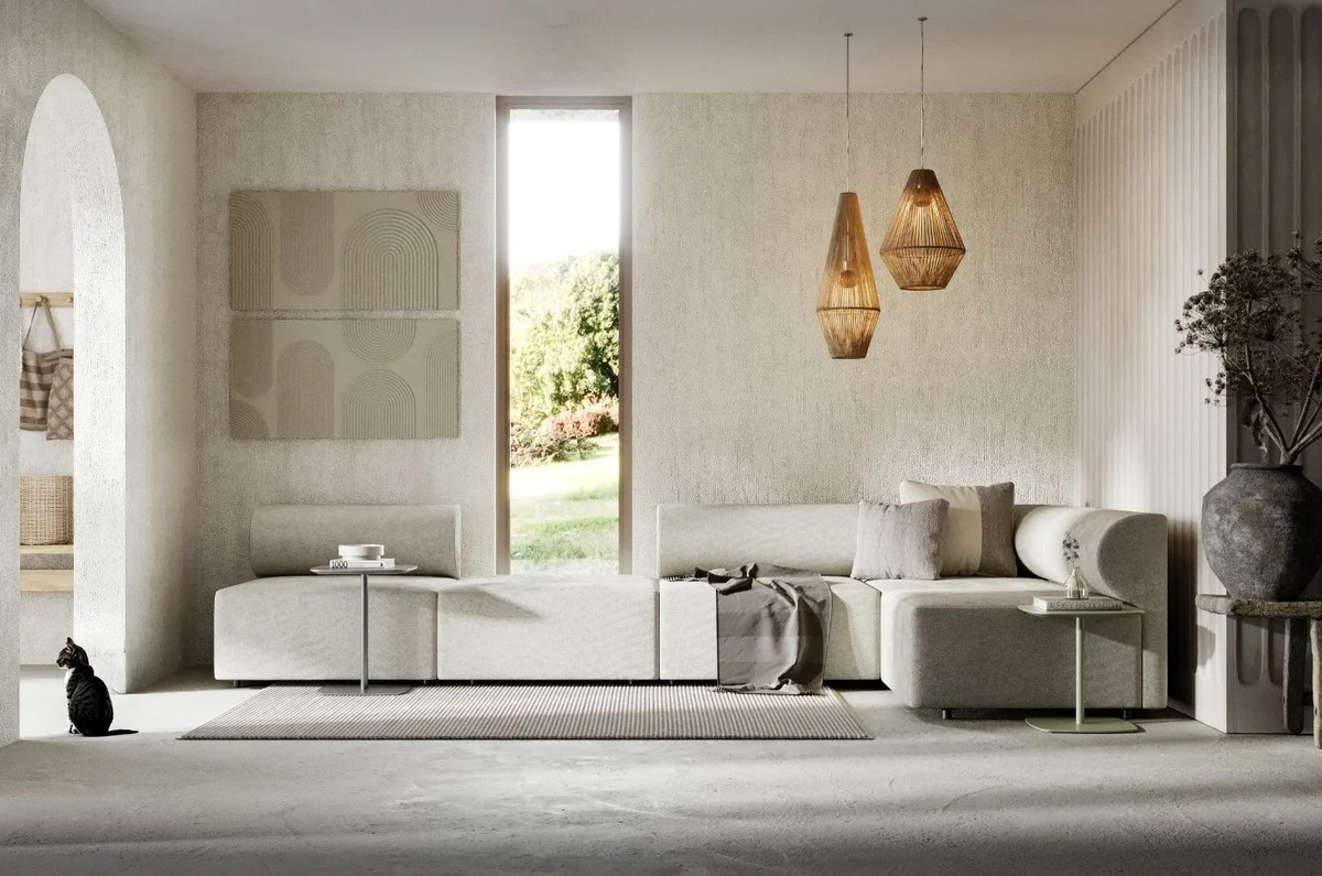 Luxus Ecksofa Grau 360 x 180 cm - Modulares Wohnzimmer Sofa - Luxus Möbel