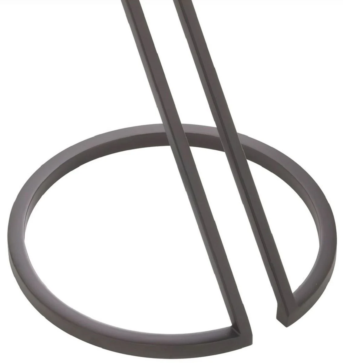 Luxus Beistelltisch Rotguss / Grau Ø 36 x H. 60 cm - Edelstahl Tisch mit Glasplatte - Wohnzimmer Möbel - Luxus Möbel - Luxus Einrichtung - Luxus Interior