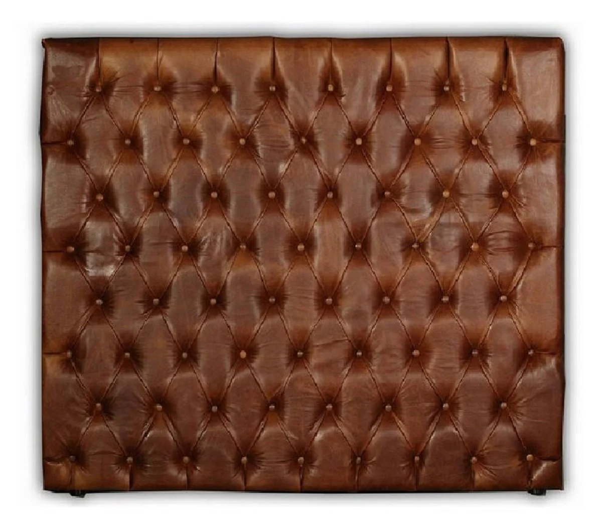 Luxus Chesterfield Leder Bett-Kopfteil Braun 180 x H. 140 cm - Chesterfield Echtleder Schlafzimmer & Hotel Möbel - Luxus Kollektion