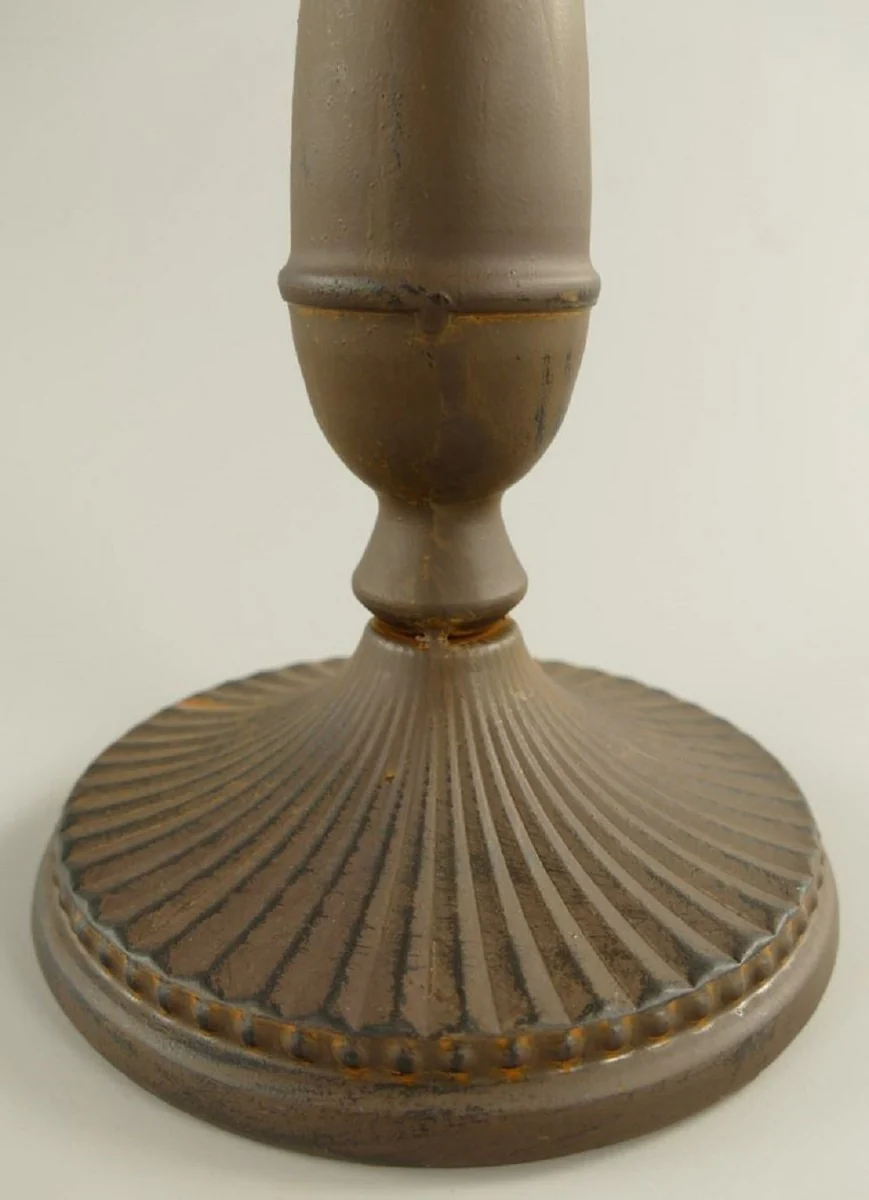 Jugendstil Vogelbad mit 2 dekorativen Vögelchen Antik Braun Ø 30 x H. 32 cm - Metall Vogeltränke - Garten Accessoires - Barock & Jugendstil Garten Deko