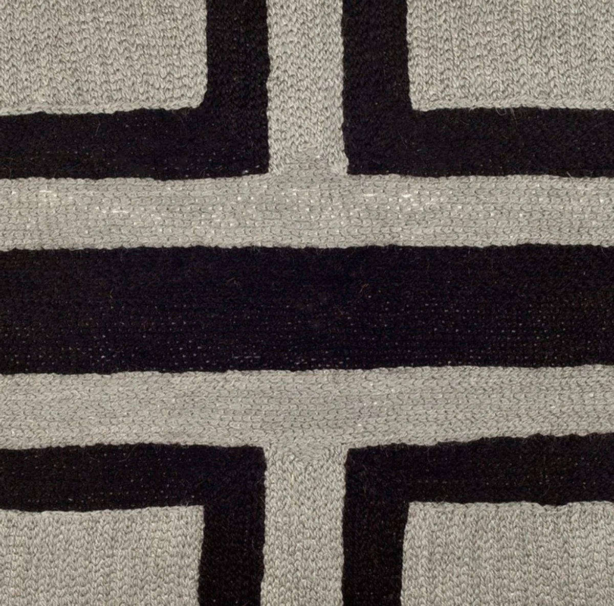 Designer Zierkissen Schwarz & Grau 50 x H. 50 cm - Luxus Kissen