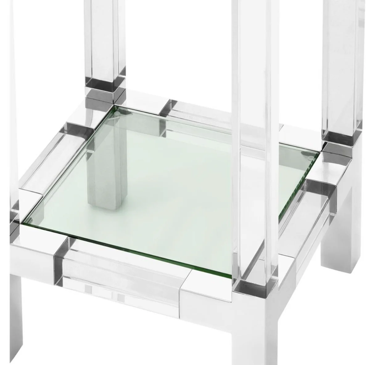 Luxus Beistelltisch / Säule Silber 35 x 35 x H. 100 cm - Luxus Designer Möbel