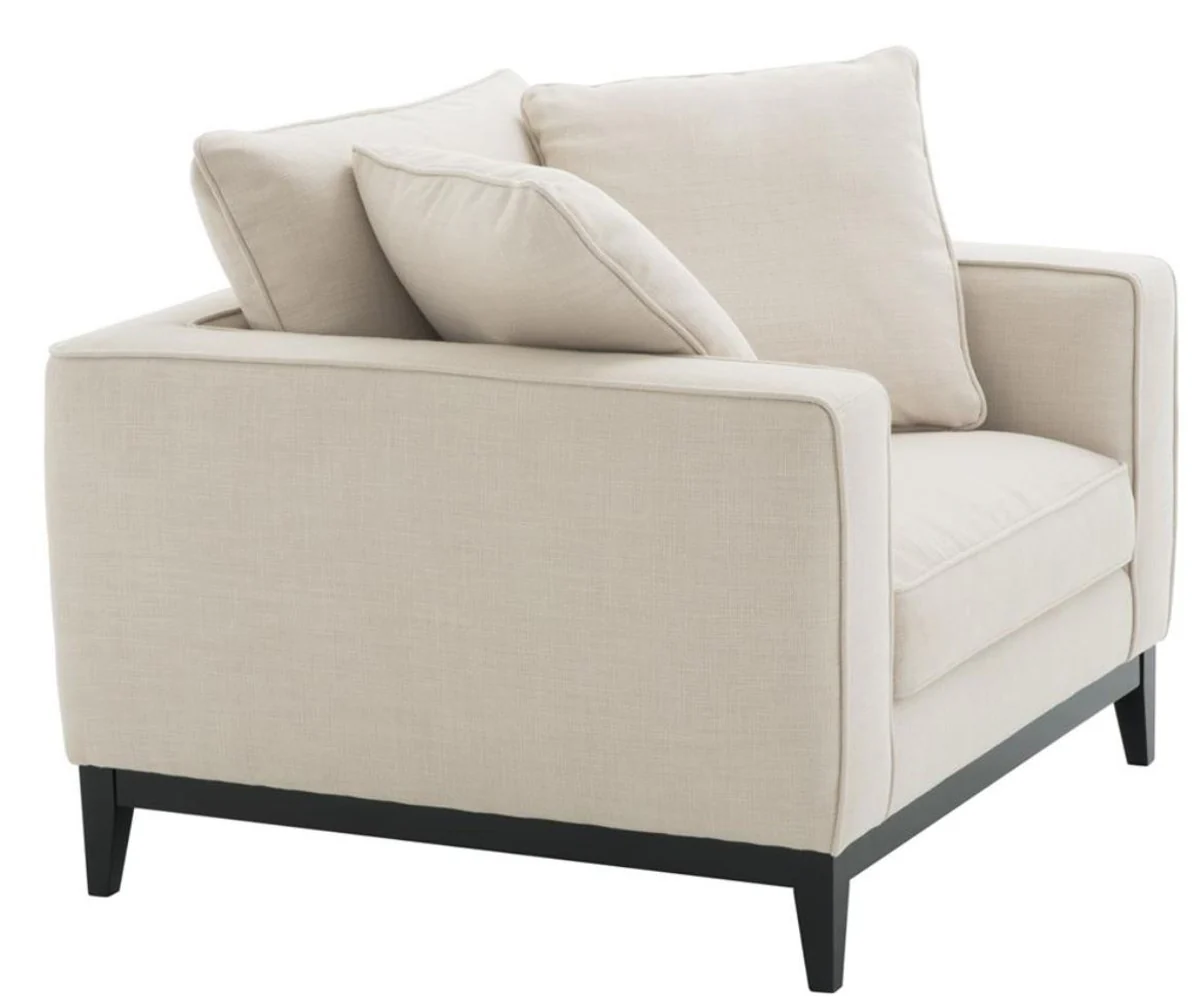 Luxus Wohnzimmer Sessel Naturfarbig 116 x 106 x H. 94 cm - Luxus Möbel