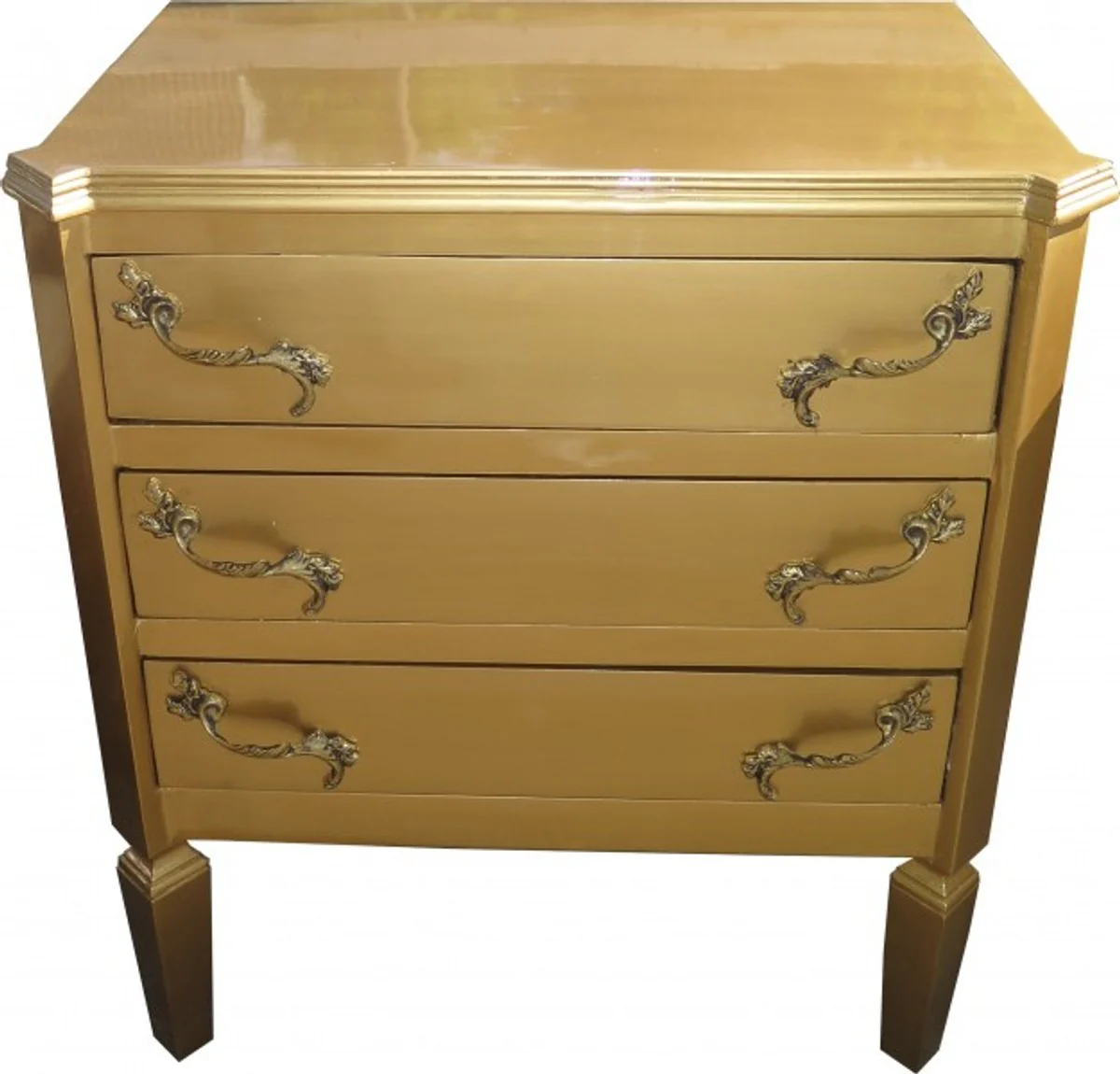 Barock Kommode Gold B60 H69 cm - Handgefertigte Art Deco Möbel