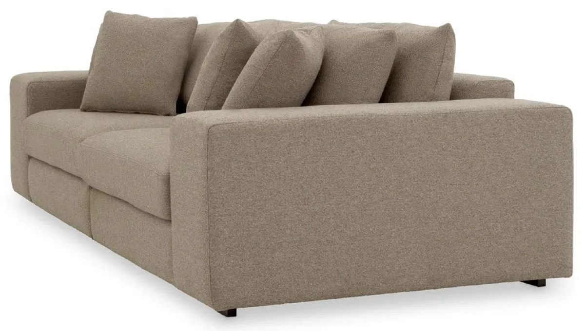 Luxus Sofa mit Kissen Grau / Schwarz 280 x 120 x H. 90 cm - Wohnzimmer Sofa - Hotel Sofa - Wohnzimmer Möbel - Hotel Möbel - Luxus Möbel - Luxus Qualität