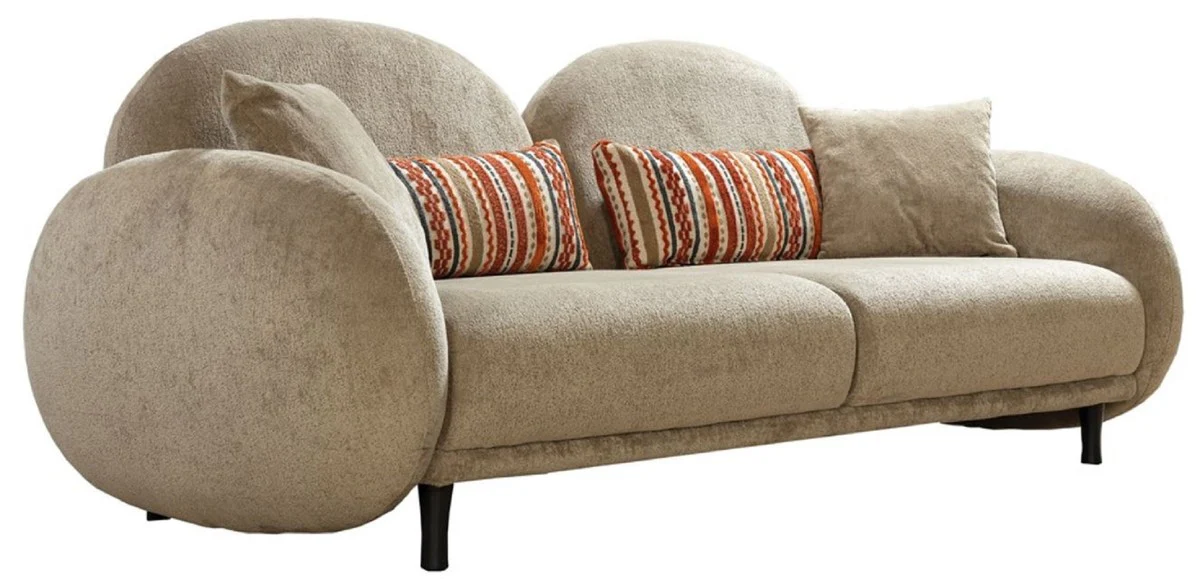 Luxus Sofa Graubraun / Schwarz 230 x 100 x H. 85 cm - Wohnzimmer Sofa - Wohnzimmer Möbel - Luxus Möbel - Luxus Einrichtung