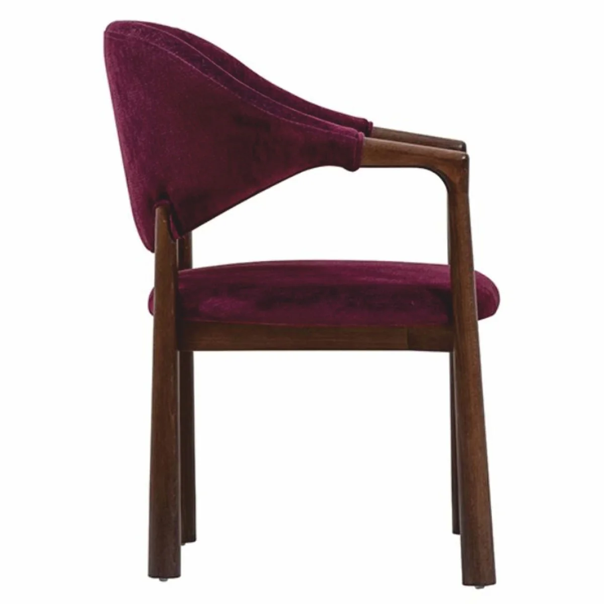 Luxus Esszimmer Stuhl mit Armlehnen Lila / Dunkelbraun H. 87 cm