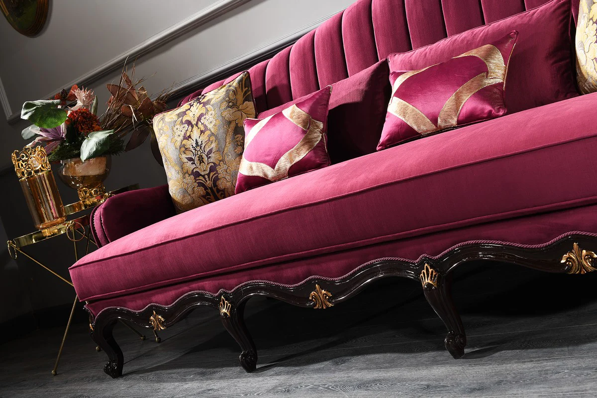 Luxus Barock Wohnzimmer Set - 2 Sofas & 2 Sessel & 1 Couchtisch - Barock Möbel - Edel & Prunkvoll - Luxus Qualität - Made in Italy