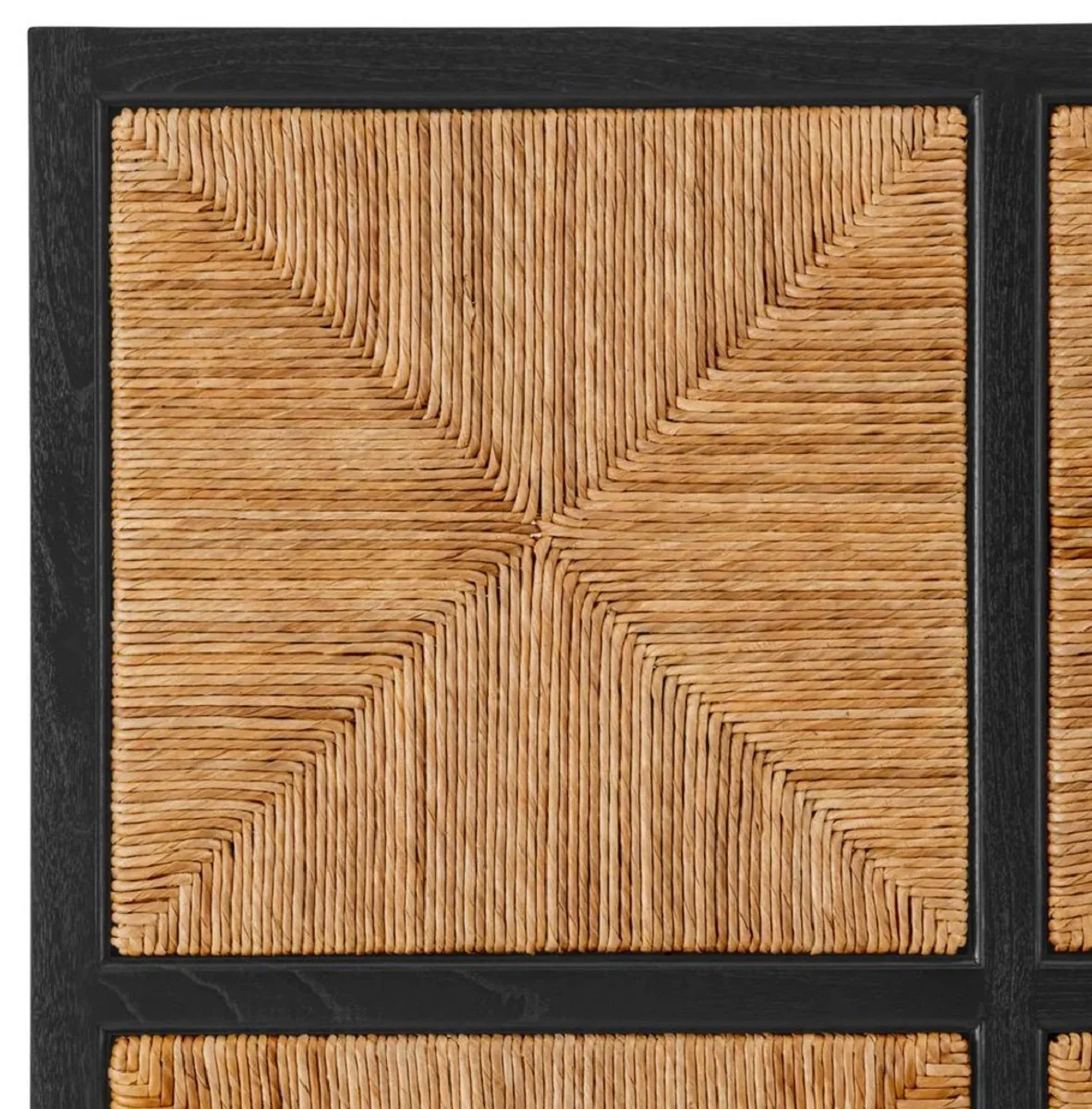 Luxus Bett-Kopfteil Naturfarben / Schwarz 290 cm - Luxus Schlafzimmer Möbel