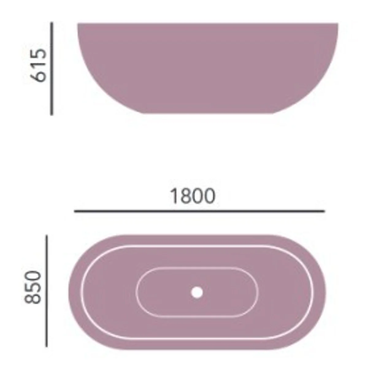 Art Deco Badewanne freistehend Weiß Modell He-Ele 1800mm - Freistehende Retro Antik Badewanne Barock
