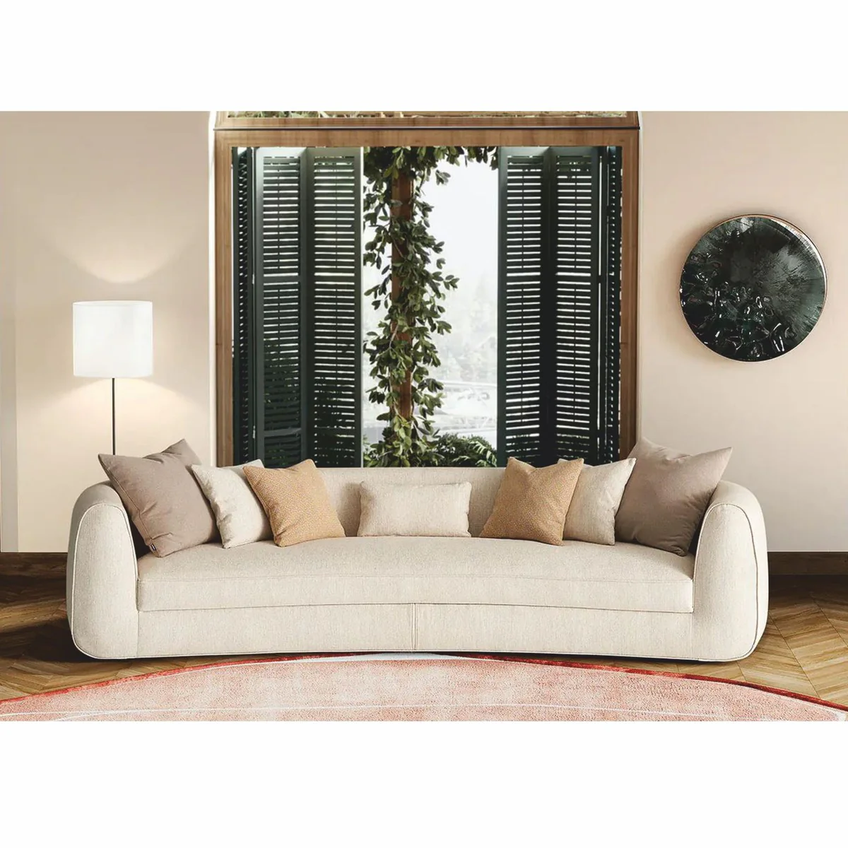 Luxus Sofa Creme 308 cm - Luxus Wohnzimmer & Hotel Möbel