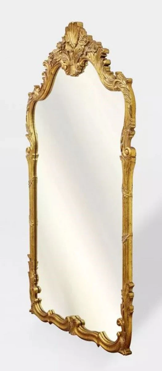 Luxus Barock Spiegel Gold - Hangefertigter Barockstil Wandspiegel - Luxus Möbel im Barockstil - Prunkvolle Barock Möbel - Edel & Prunkvoll