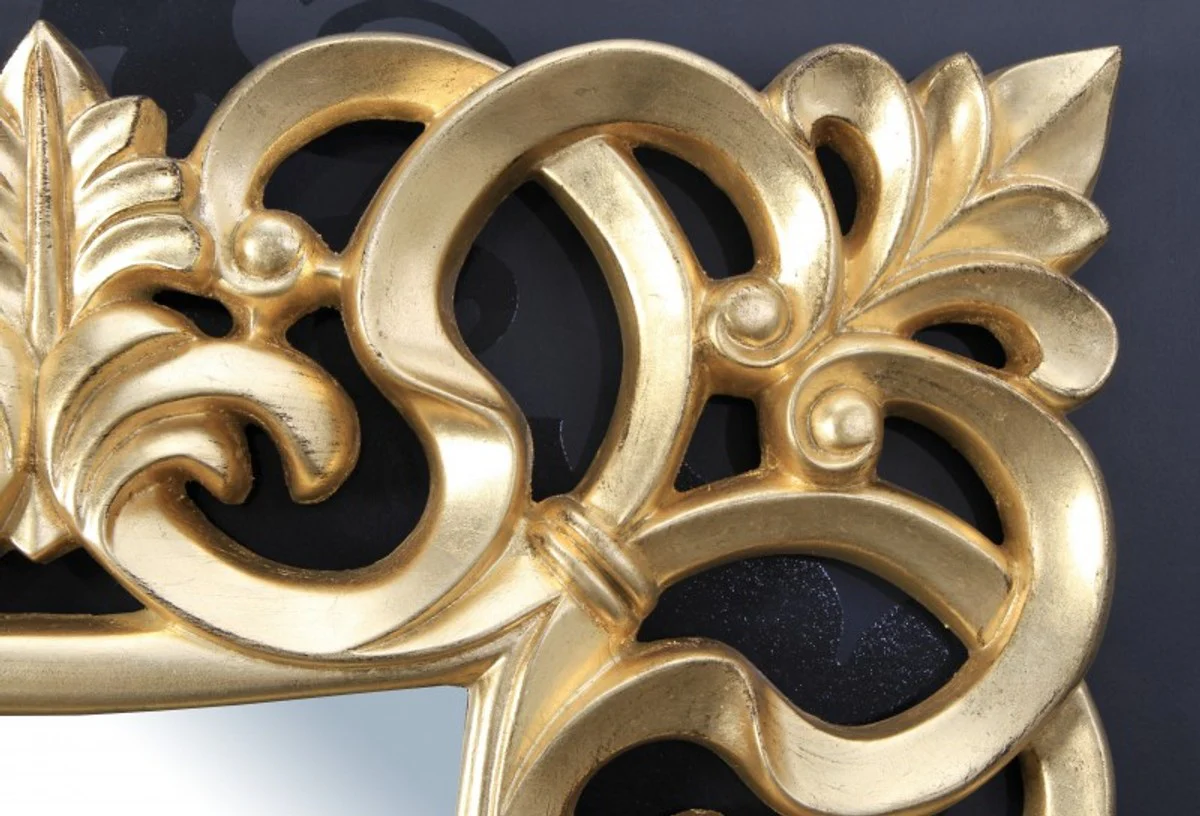 Prunkvoller Barock Wandspiegel 76 x 76 cm Gold - Goldener Spiegel quadratisch Barock Wandspiegel Gold Antik, Höhe 76 cm, Breite 76 cm, Edel & Prunkvoll