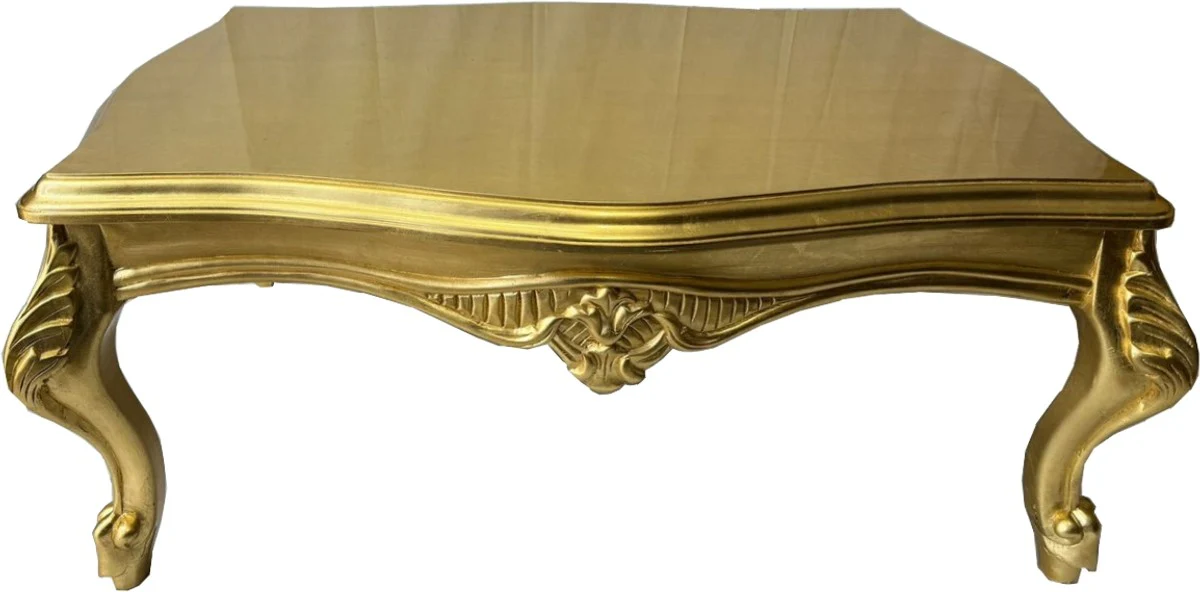 Luxus Barock Couchtisch Gold 120 cm - Barockstil Wohnzimmer Möbel