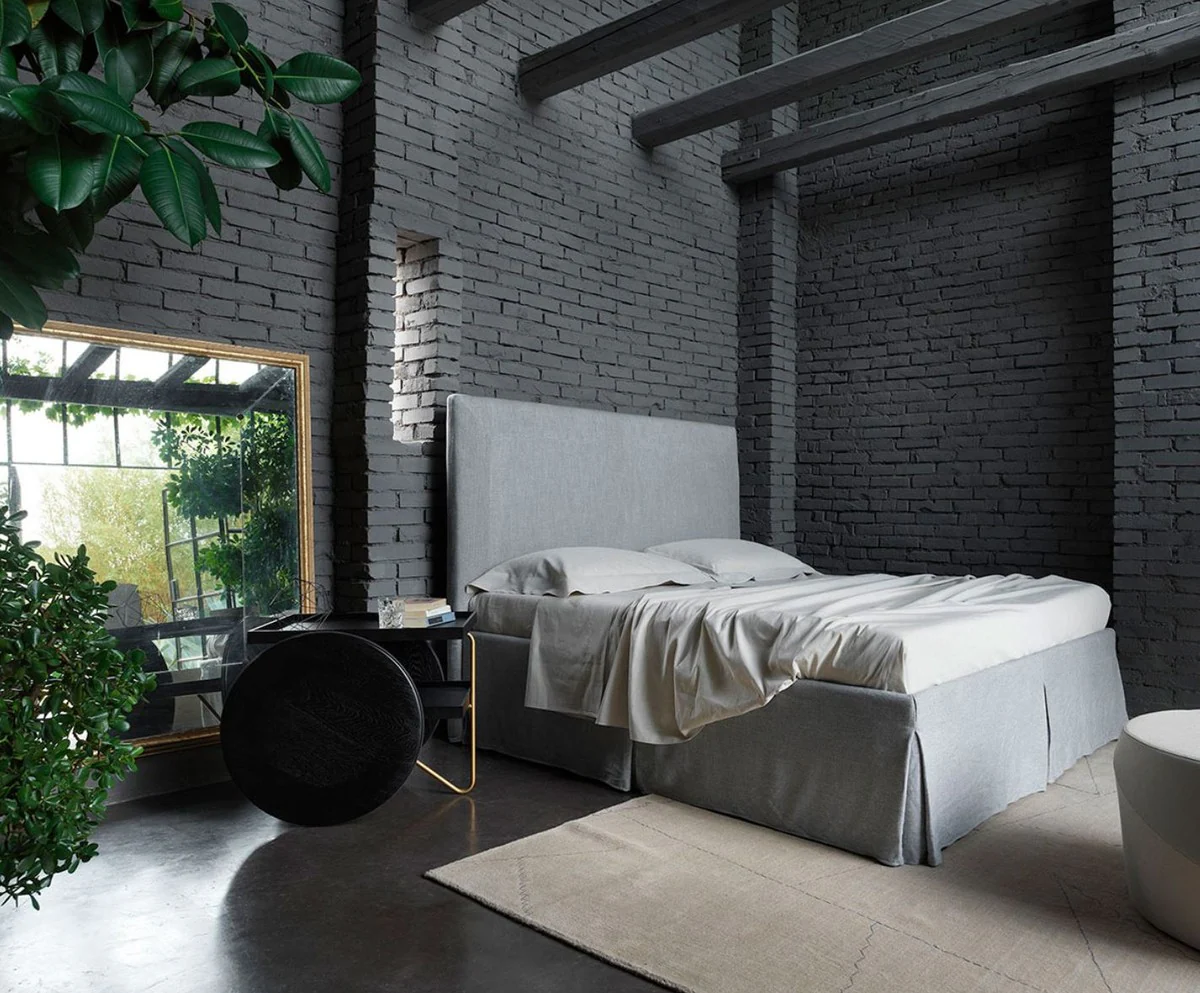 Luxus Beistelltisch mit Rädern Schwarz / Gold - Made in Italy