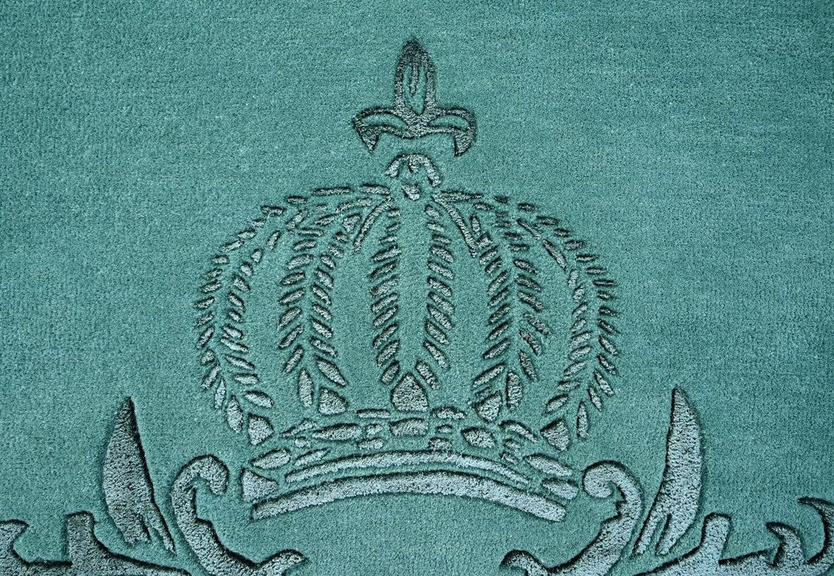 Pompöös by Luxus Barock Teppich Krone von Harald Glööckler Grün 200 x 300 cm