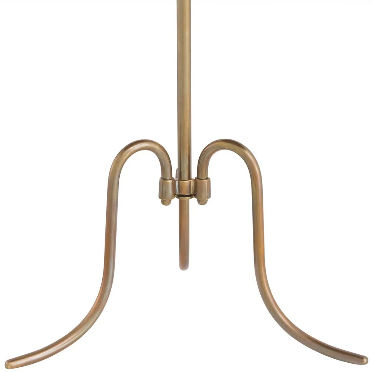 Luxus Beistelltisch Vintage Messing Ø 46 x H. 56,5 cm - Runder Messing Tisch mit antikem Spiegelglas - Wohnzimmer Möbel - Luxus Möbel - Luxus Einrichtung - Luxus Interior