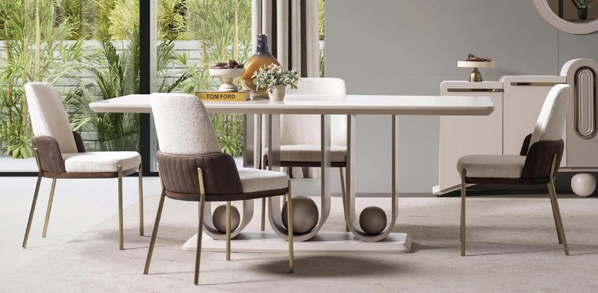 Luxus Esszimmer Set - 1 Esstisch und 6 Esszimmer Stühle - Esszimmer Möbel