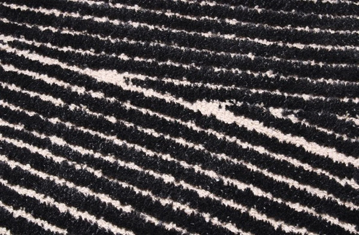 Luxus Teppich Grau / Schwarz 160 x 230 cm - Rechteckiger Wohnzimmer Teppich - Schlafzimmer Teppich - Luxus Interior - Luxus Qualität