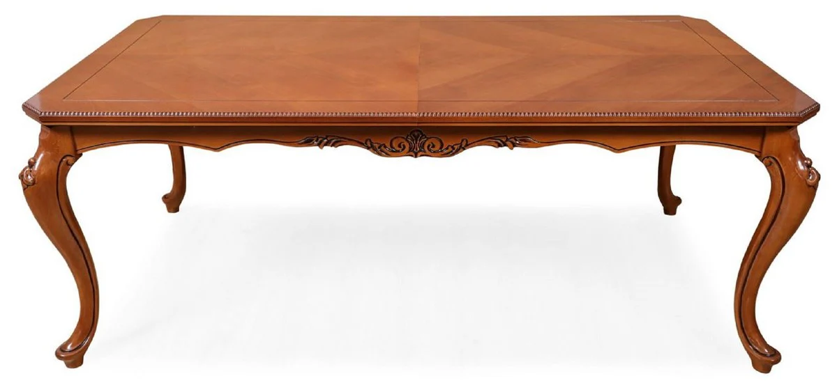 Luxus Barock Esstisch Braun - Ausziehbarer Barockstil Massivholz Küchentisch - Prunkvolle Luxus Esszimmer Möbel im Barockstil - Barock Esszimmer Möbel - Barock Einrichtung