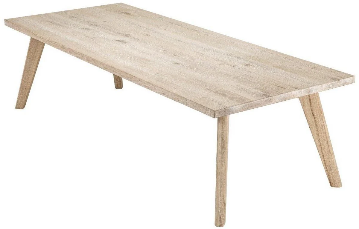 Luxus Massivholz Esstisch Naturfarben 280 x 110,5 x H. 76 cm - Rechteckiger Eichenholz Küchentisch - Massivholz Esszimmer Möbel - Luxus Qualität