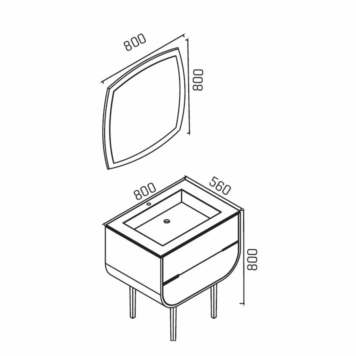 Luxus Badezimmer Set Schwarz / Hellgrau 80 cm - Hotel & Badezimmer Inerior