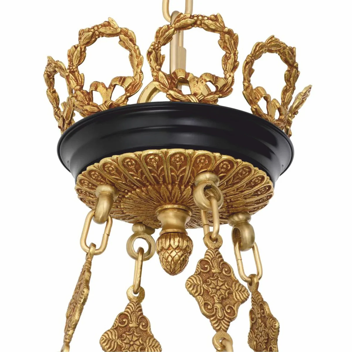 Luxus Barock Kronleuchter Antik Gold / Schwarz Ø 97 x H. 99 cm - Luxus Qualität