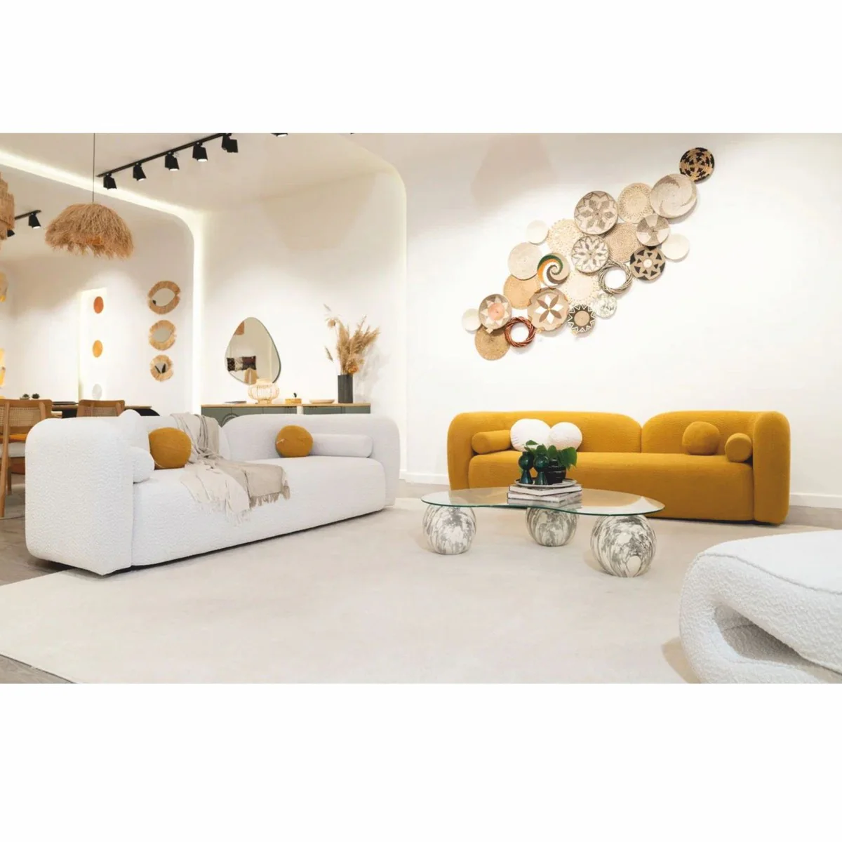 Luxus Wohzimmer & Hotel Sofa Ocker 240 cm - Luxus Möbel