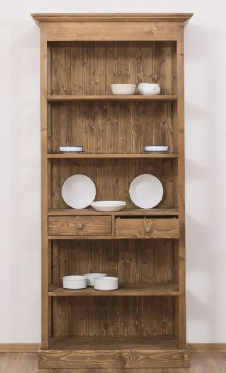 Landhausstil Schrank Braun 91 x 39 x H. 197 cm - Landhausstil Massivholz Esszimmer Schrank - Landhausstil Massivholz Möbel