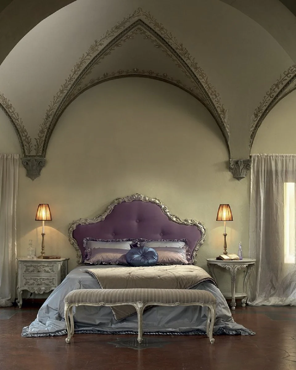 Luxus Barock 3-Bein Beistelltisch Antik Grau