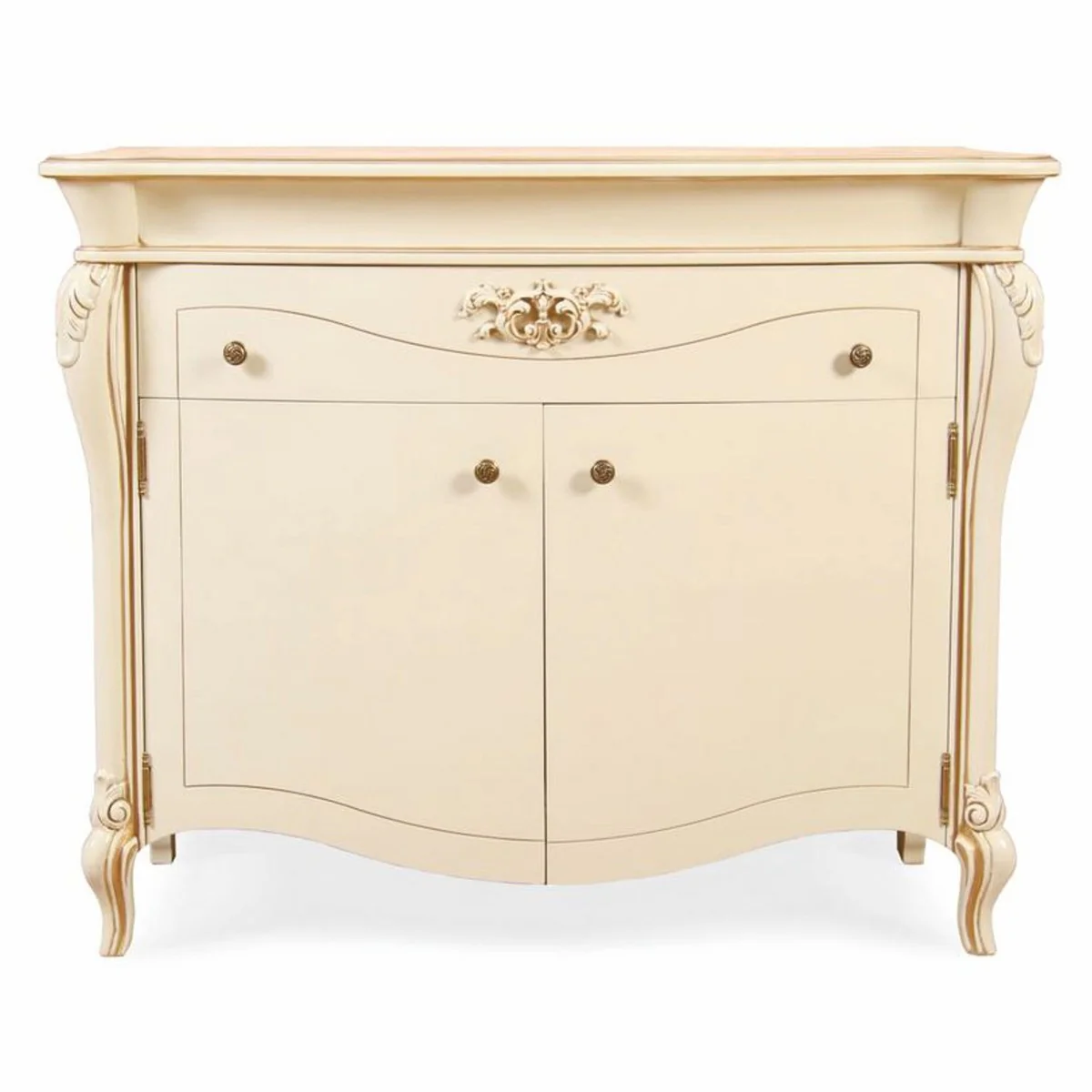 Luxus Barock Kommode Creme 108 x 52 x H. 121 cm - Barock Möbel