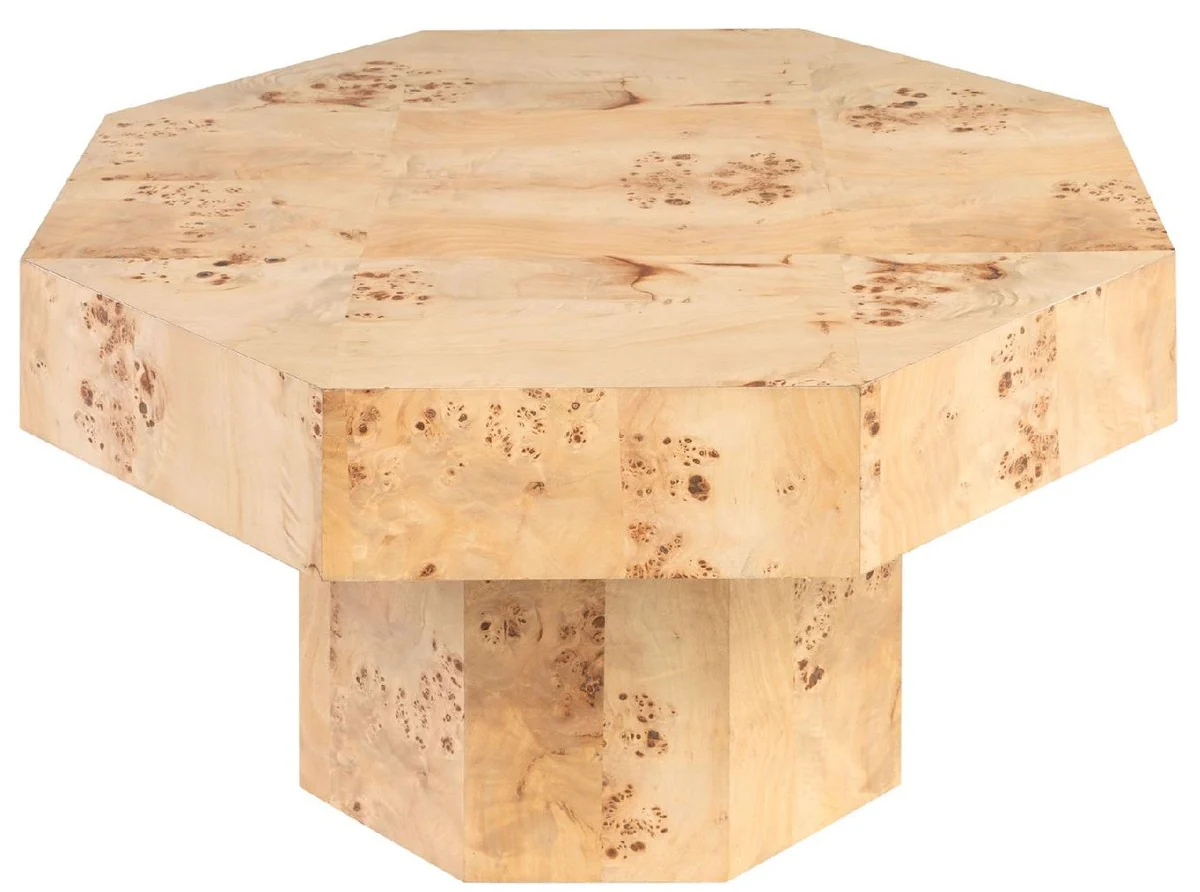 Luxus Couchtisch Naturfarben 76 x 76 x H. 42 cm - 8 Eckiger Massivholz Wohnzimmertisch - Wohnzimmer Möbel - Hotel Möbel - Luxus Möbel